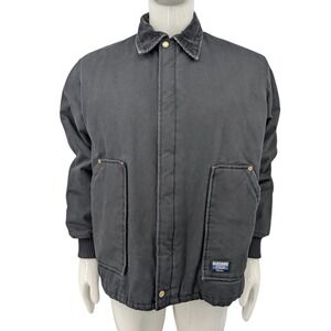 Vintage Walls Blizzard Pruf Jacket Large Black Canvas Corduroy Collar Workwear